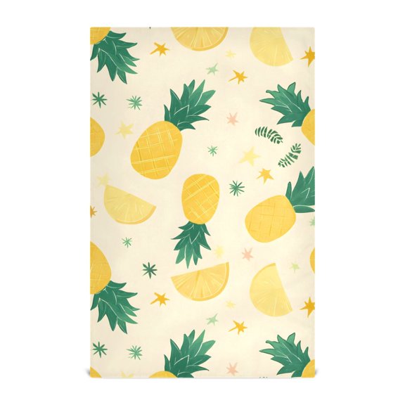 Pineapple Star Pattern Kitchen Towels Waffle Weave Decorative Tea Towels Multi Use Dishcloths 28x18in