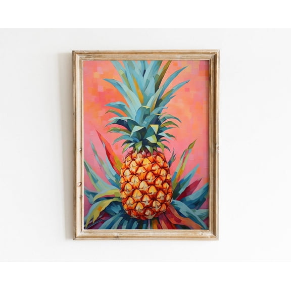 Pineapple Still Life Colorful Fruit Retro Art Print Room Decor Vintage Wall Art Modern Wall Decor Wall Art