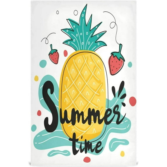 Pineapple Strawberry Tea Towels Set of 6 Summer Time Kitchen Dish Cloth with Hanging Loop, 18"x28"Lint-Free Absorbent Towel for Kitchen Drying Wiping and Cleaning