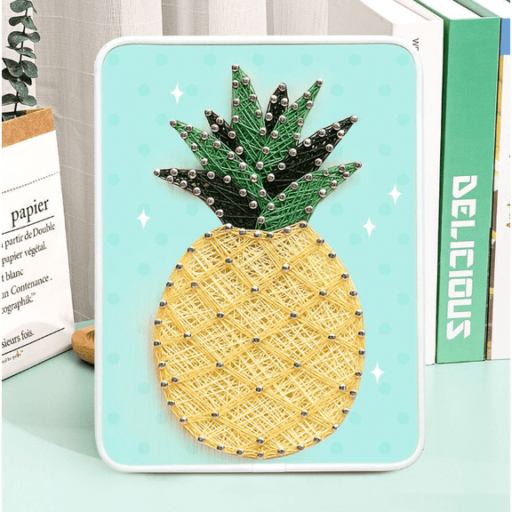 Wizardi Pineapple String Art Kit with Stand. Simple Decorative DIY String Art Craft Kit M1-2 DHBC28013