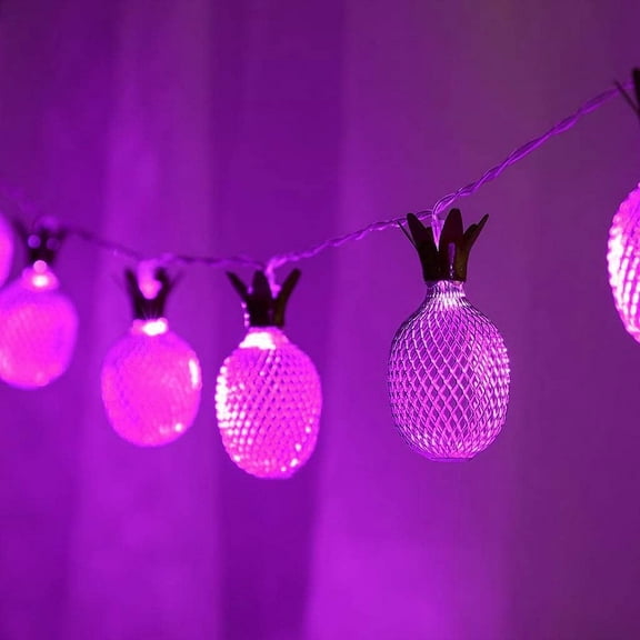 Pineapple String Fairy Lights, 1.5M 10LED Geometric String Lights Pineapple String Lights Metal Fairy Lights Battery Operated for Indoor Outdoor