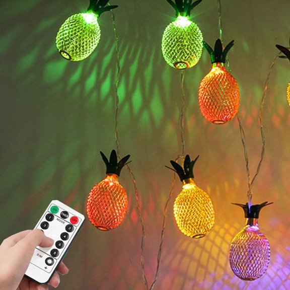 Pineapple String Fairy Lights, 3.5M 20LED Geometric String Lights Pineapple String Lights Metal Fairy Lights Battery with Remote