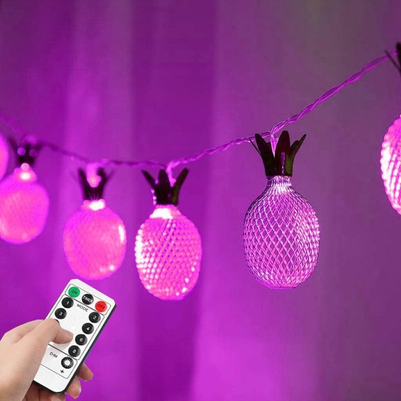 Pineapple String Fairy Lights, 3.5M 20LED Geometric String Lights Pineapple String Lights Metal Fairy Lights USB with Remote