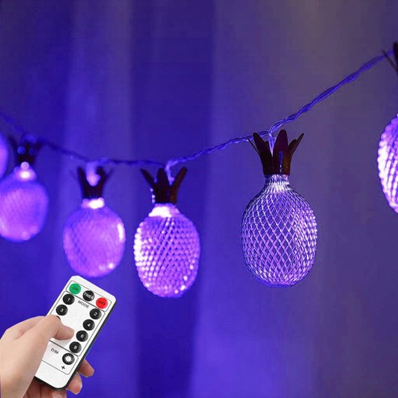 Pineapple String Fairy Lights, 3.5M 20LED Geometric String Lights Pineapple String Lights Metal Fairy Lights USB with Remote
