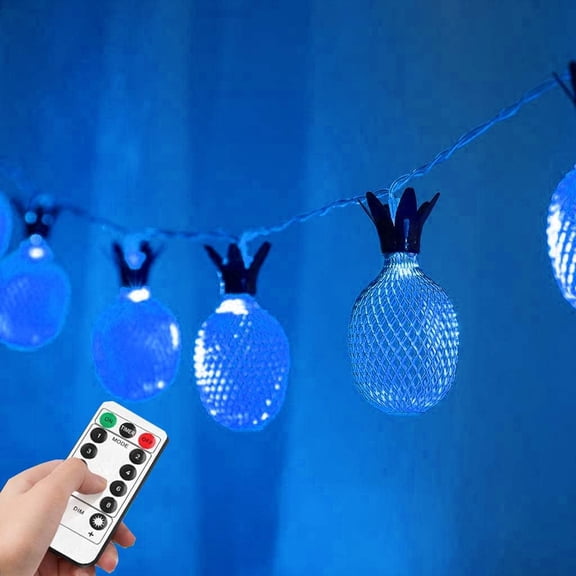 Pineapple String Fairy Lights, 3.5M 20LED Geometric String Lights Pineapple String Lights Metal Fairy Lights USB with Remote