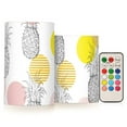 thumbnail image 1 of Pineapple Stripe Polka Dots 2 PCS LED Flickering Flameless Candles with Remote Control Realistic 3D Wick Window Candles Sets for Wedding Table Home Decoration Gifts, 1 of 7