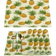 thumbnail image 1 of Pineapple Stripes Placemats Set of 6 Rectangle Table Mats Washable Heat-Resistant Place Mat for Kitchen Dining Table Decor Indoor Outdoor, 1 of 5