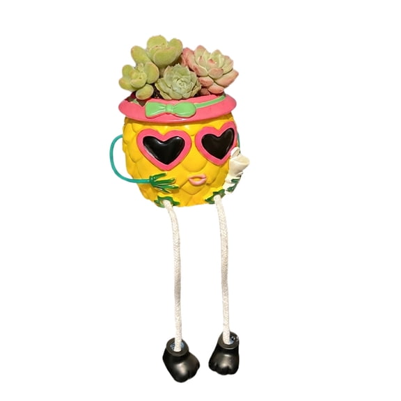 Pineapple Succulent Planter Pot, Creative Desktop Ornament for Home Decoration, Stylish Indoor Plant Container, Fruit Theme Desk Ornament B