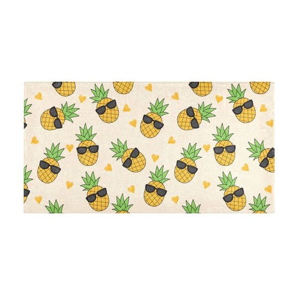 Pineapple Sunglasses Pattern Bath Mat 39x20 Inch Soft Absorbent Non-Slip Plush Bathroom Rug for Floor
