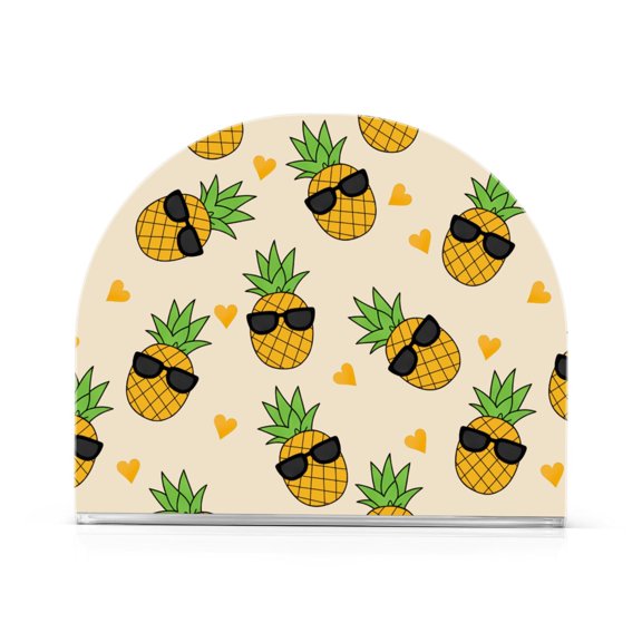 Pineapple Sunglasses Pattern Napkin Holder Acrylic Napkin Dispenser Clear Modern Tabletop for Kitchen Counter