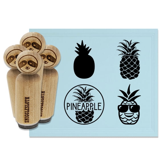 Pineapple Symbols Fruit Flavor Rubber Stamp Set for Scrapbooking Crafting Stamping - Small 3/4 Inch