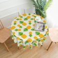 thumbnail image 1 of Pineapple Tablecloth Round 60 Inch Table Cloth Cover Mat Holiday Party Decoration for Dining Room Home Kitchen Picnic, 1 of 1