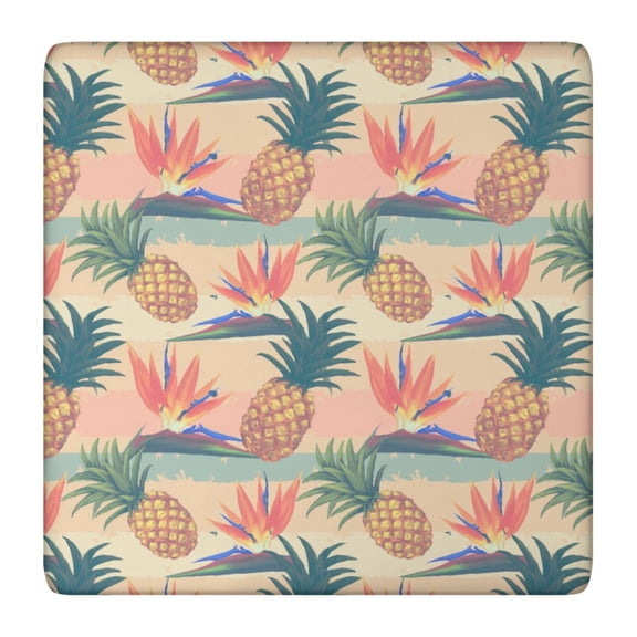 Pineapple Tablecloth Summer Fruit Theme Tropical Hawaiian Print Yellow Golden Pattern Fresh Exotic Kitchen Decor