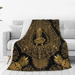 Pineapple Throw Blanket, Tropical Fruit Theme, Soft Flannel Blanket for Living Room Sofa Bed Home Decor 50x40