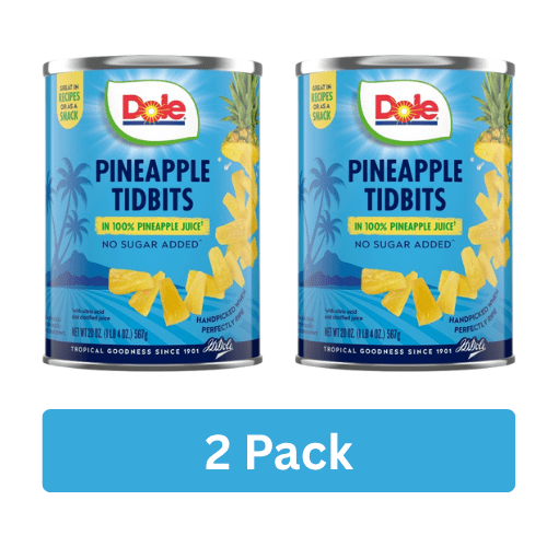 Pineapple Tidbits in 100% Fruit Juice, 20 oz Can (2 Pack)