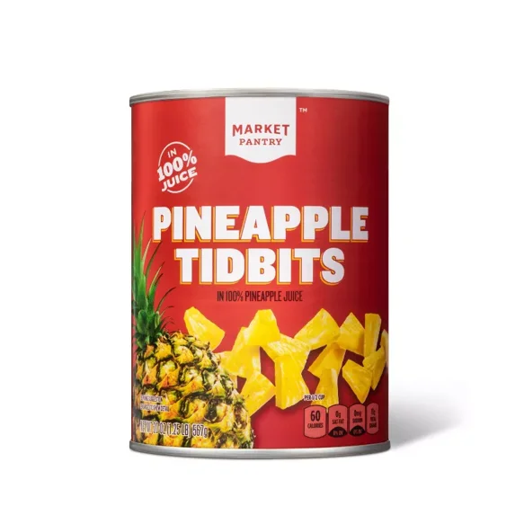 Pineapple Tidbits in 100% Pineapple Juice 20oz (Pack of 6)