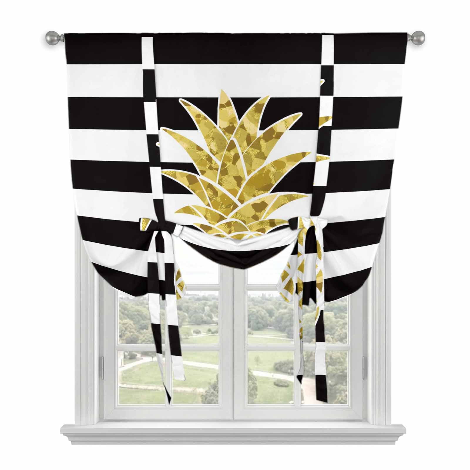 Pineapple Tie Up Curtains for Windows, Adjustable Balloon Window Shades ...