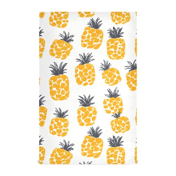 Pineapple Tile Yellow Pattern Kitchen Towels Waffle Weave Decorative Tea Towels Multi Use Dishcloths 28x18in
