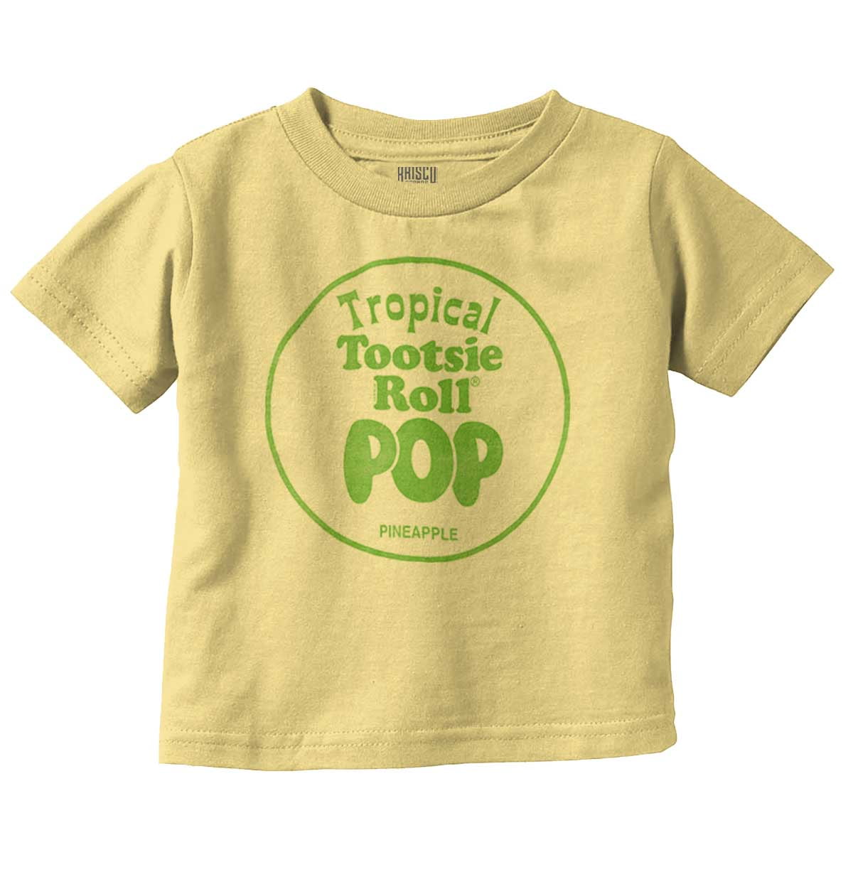 Pineapple Tootsie Roll Pop Flavor Toddler Boy Girl T Shirt Infant Toddler  Brisco Brands 6M, image size:1200x1251