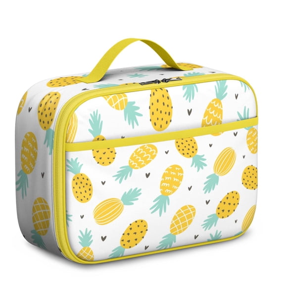 Pineapple Tree Pattern Lunch Bag - Durable Oxford Cloth Insulated Lunch Box with Leakproof Interior