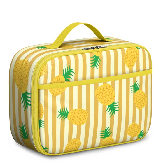 Pineapple Tree Pattern Lunch Bag - Durable Oxford Cloth Insulated Lunch Box with Leakproof Interior