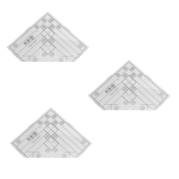 Pineapple Trim Tool Quilt Ruler - 3PSC Mini Acrylic Gridded Ruler with Precise Scale for Ananas & Finished Quilt Blocks, DIY Sewing Accessories(3Pcs, B)