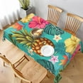 thumbnail image 1 of Pineapple Tropical Flowers Tablecloth Table Cover Washable Tabletop for Kitchen Dinning Decoration Rectangle 60x84 inch, 1 of 5