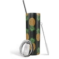 thumbnail image 1 of Pineapple Tumbler With Lid and Straw Stainless Steel 20oz Pineapple Skinny Tumbler Insulated Pineapple Cups Upside Down Pineapple Decor Water Bottle Coffee Mug Travel Tumbler Pineapple Gifts for Women, 1 of 6