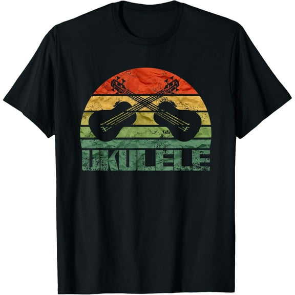 Pineapple Ukulele Retro Hawaiian Uke Silhouette Sunset Shirt T-Shirt