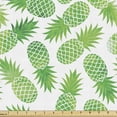 thumbnail image 1 of Pineapple Upholstery Fabric by the Yard, Ombre Watercolor Scattered Pineapples in Different Directions on Plain Pattern, Decorative Fabric for DIY and Home Accents, 5 Yards, Green White by Ambesonne, 1 of 4