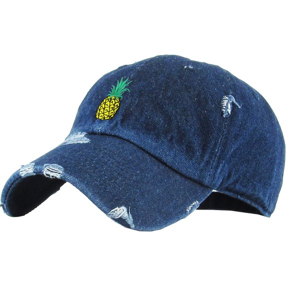 Pineapple Vintage Distressed Dad Hat Baseball Cap Polo Style Unconstructed Adjustable
