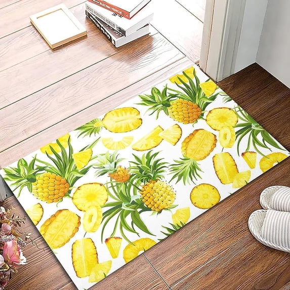 Pineapple Watercolor Bathroom Rugs Soft Bath Rugs Non Slip Washable Cover Floor Rug Absorbent Carpets Floor Mat Home Decor for Kitchen Bedroom Floor Mat 36 x 24 Inch