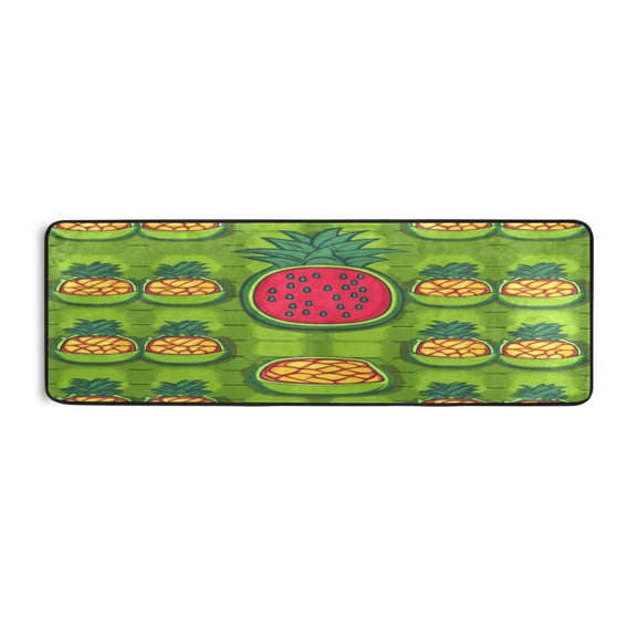 Pineapple Watermelon Slices 72x24" Runner Rug, Non-Slip Memory Foam Cushion, Anti-Crease for Hallways and Bedrooms