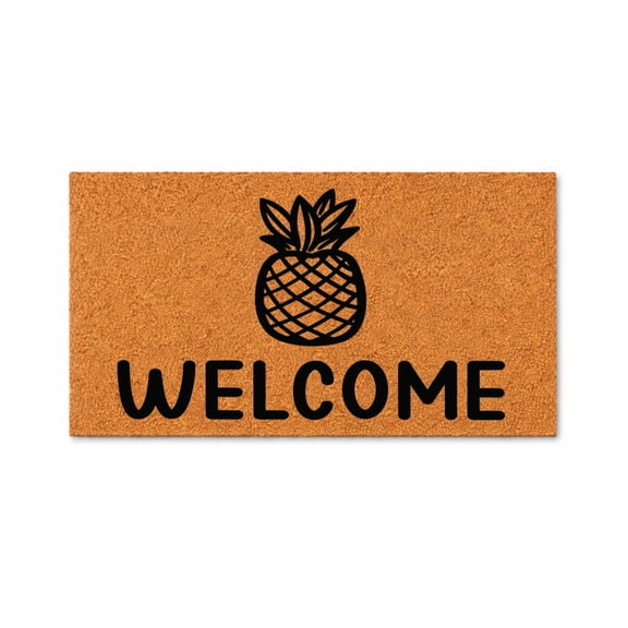 Pineapple Welcome Doormat, Front Door Mat, Indoor Outdoor Entry Rug, Housewarming Gift, New Home Gift 5849 (36x72 inches) 5849