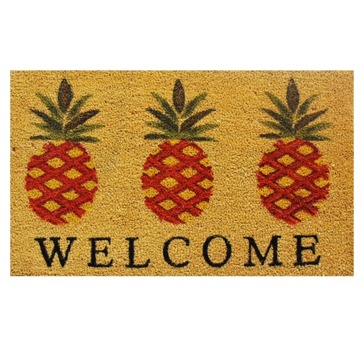 Pineapple Welcome Coir Outdoor Doormat with Rubber Backing
