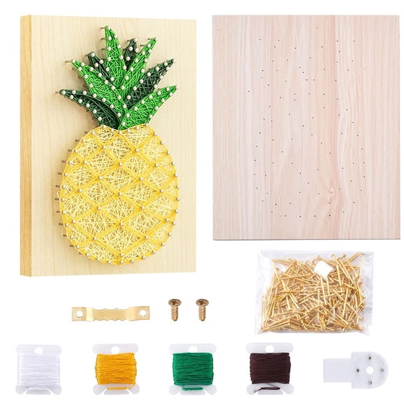 Pineapple Winding Drawing Sets Including Wood Board Iron Nails Hook accessories Screws Polyester Thread Plastic Traceless Hook Colorful