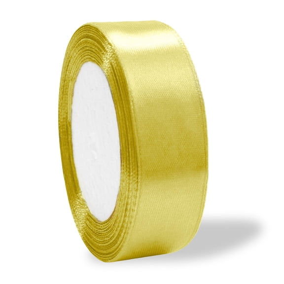Pineapple Yellow Satin Ribbon 1 inch Double Faced Ribbon Yellow Satin Solid 25 Yards Roll for Gift Wrap Hair Bows Wreath Hat Wedding Party Decoration Garland Handmade Craft Sewing Floral Bouquet