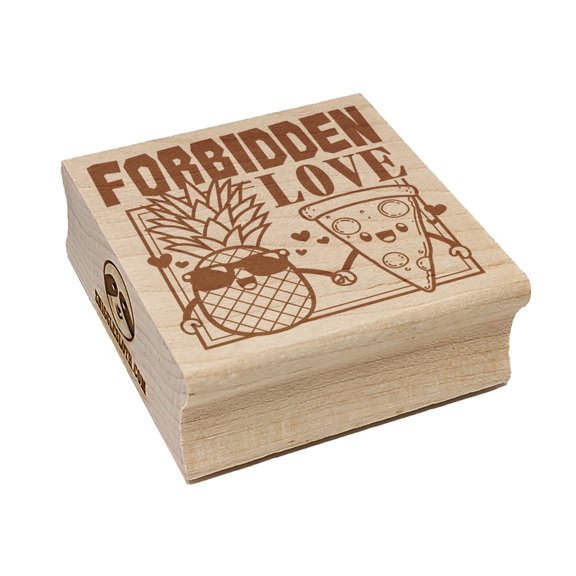 Pineapple and Pizza Forbidden Love Friends Square Rubber Stamp Stamping Scrapbooking Crafting - Large 2.75in