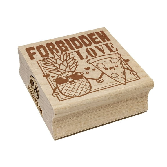 Pineapple and Pizza Forbidden Love Friends Square Rubber Stamp Stamping Scrapbooking Crafting - Small 1.25in