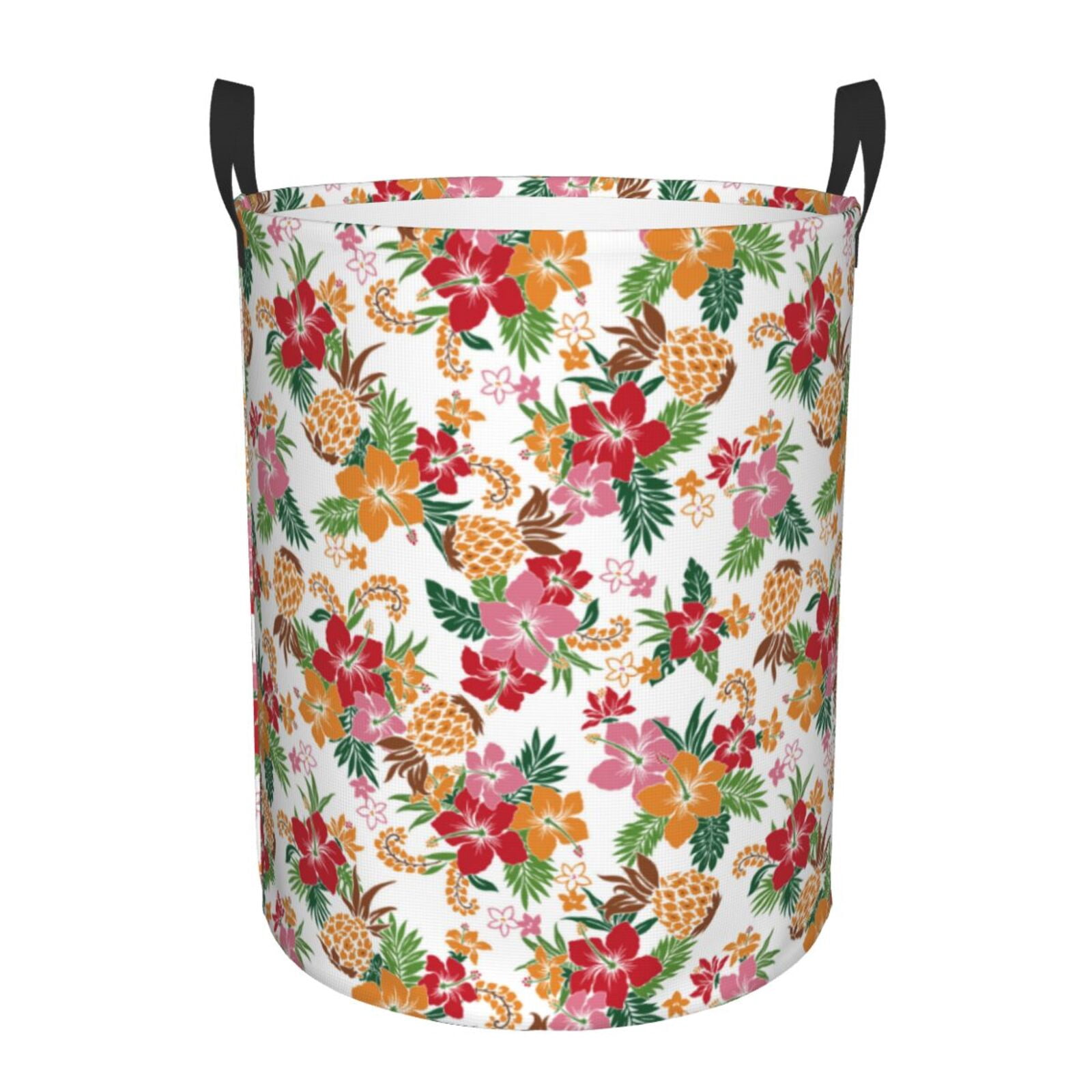 Hawaiian Neon Pineapple Print Laundry Basket