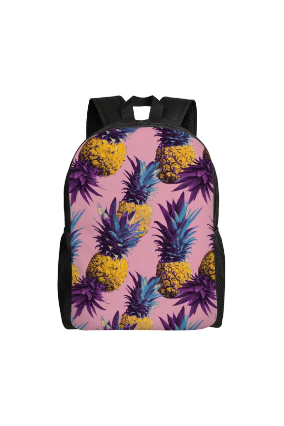 Pineapple pattern design Backpack with 15 Inch Laptop Compartment, Water-Resistant Daypack, Large Capacity Backpack with Adjustable Breathable Shoulder Straps for Daily Use Travel Gym