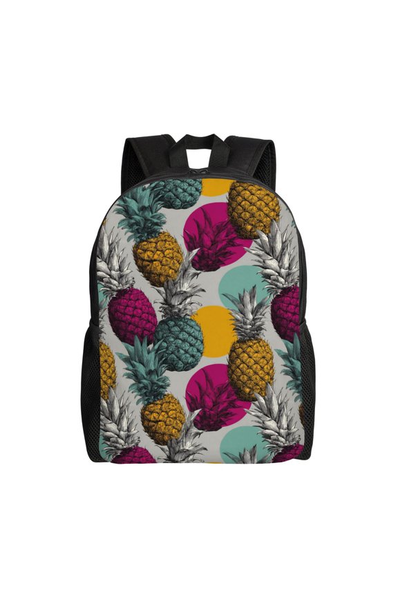 Pineapple pattern Backpack with 15 Inch Laptop Compartment, Water-Resistant Daypack, Large Capacity Backpack with Adjustable Breathable Shoulder Straps for Daily Use Travel Gym