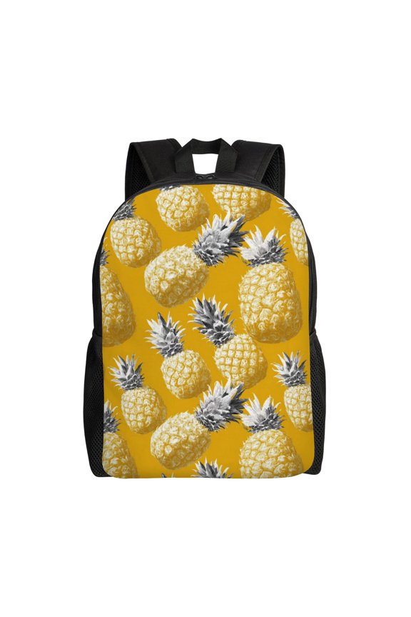 Pineapple pattern Backpack with 15 Inch Laptop Compartment, Water-Resistant Daypack, Large Capacity Backpack with Adjustable Breathable Shoulder Straps for Daily Use Travel Gym