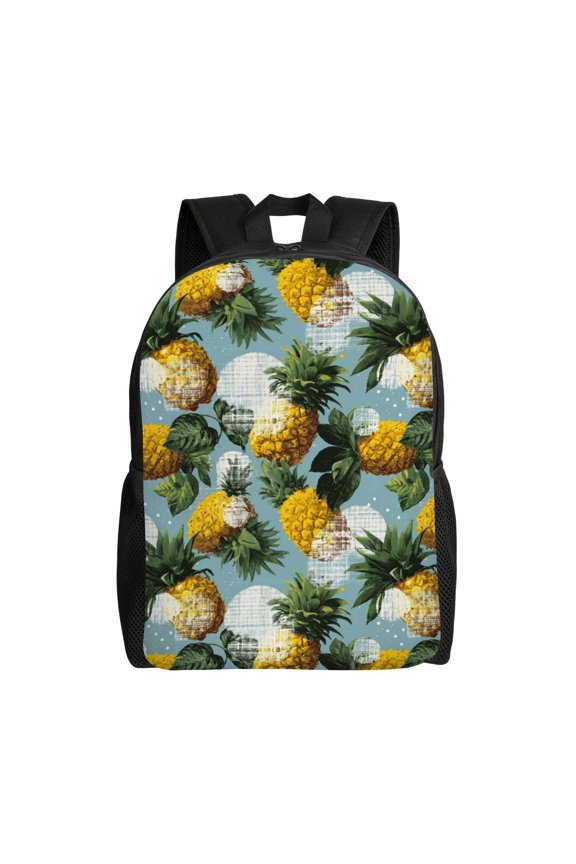 Pineapple pattern Backpack with 15 Inch Laptop Compartment, Water-Resistant Daypack, Large Capacity Backpack with Adjustable Breathable Shoulder Straps for Daily Use Travel Gym