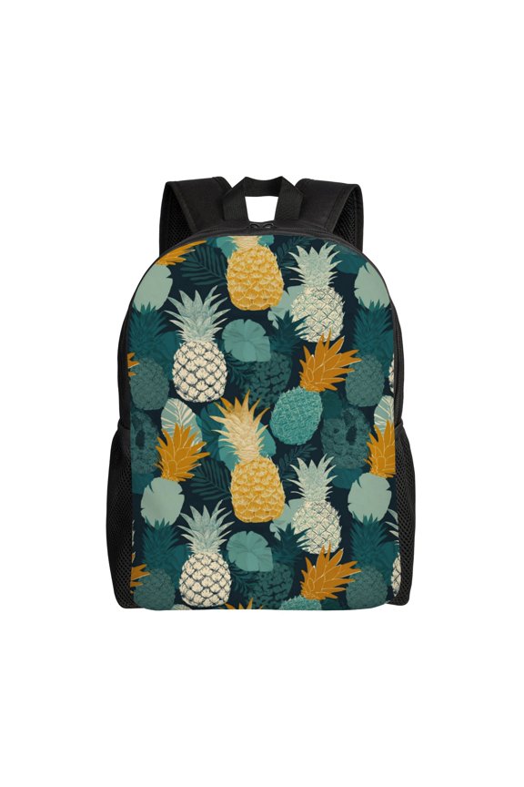 Pineapple pattern Backpack with 15 Inch Laptop Compartment, Water-Resistant Daypack, Large Capacity Backpack with Adjustable Breathable Shoulder Straps for Daily Use Travel Gym