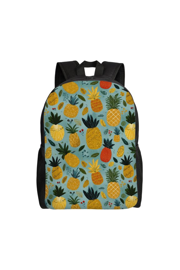 Pineapple pattern Backpack with 15 Inch Laptop Compartment, Water-Resistant Daypack, Large Capacity Backpack with Adjustable Breathable Shoulder Straps for Daily Use Travel Gym