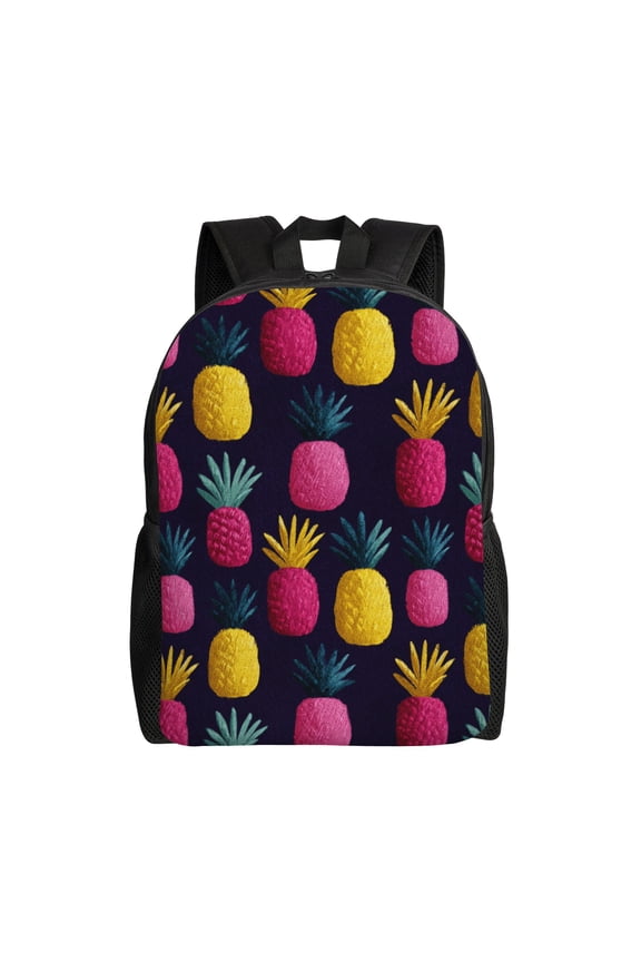 Pineapple pattern Backpack with 15 Inch Laptop Compartment,Water-Resistant Daypack, Large Capacity Backpack with Adjustable Breathable Shoulder Straps for Daily Use Travel Gym