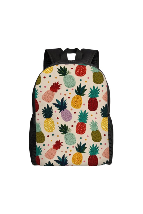 Pineapple pattern Backpack with 15 Inch Laptop Compartment, Water-Resistant Daypack, Large Capacity Backpack with Adjustable Breathable Shoulder Straps for Daily Use Travel Gym