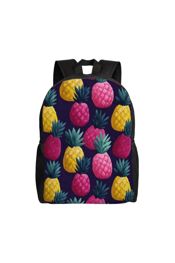 Pineapple pattern Backpack with 15 Inch Laptop Compartment, Water-Resistant Daypack, Large Capacity Backpack with Adjustable Breathable Shoulder Straps for Daily Use Travel Gym