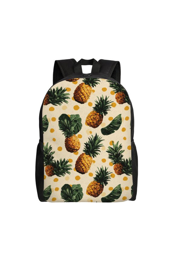 Pineapple pattern Backpack with 15 Inch Laptop Compartment,Water-Resistant Daypack, Large Capacity Backpack with Adjustable Breathable Shoulder Straps for Daily Use Travel Gym